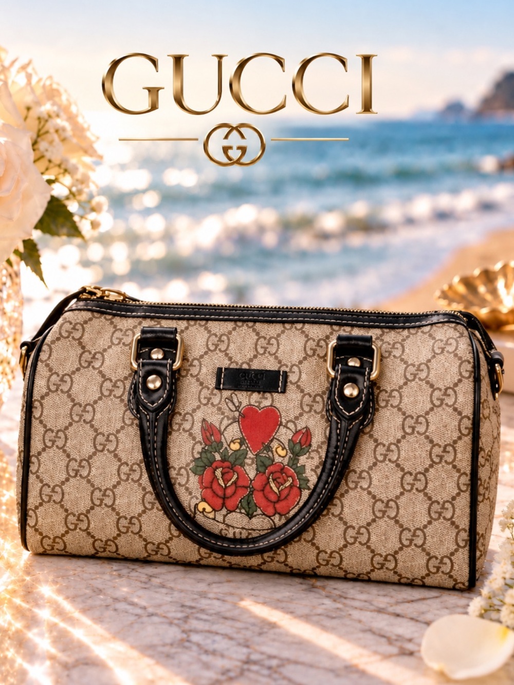 Gucci Boston 30 Tattoo Rose Heart Bag Limited Edition Boston Bag